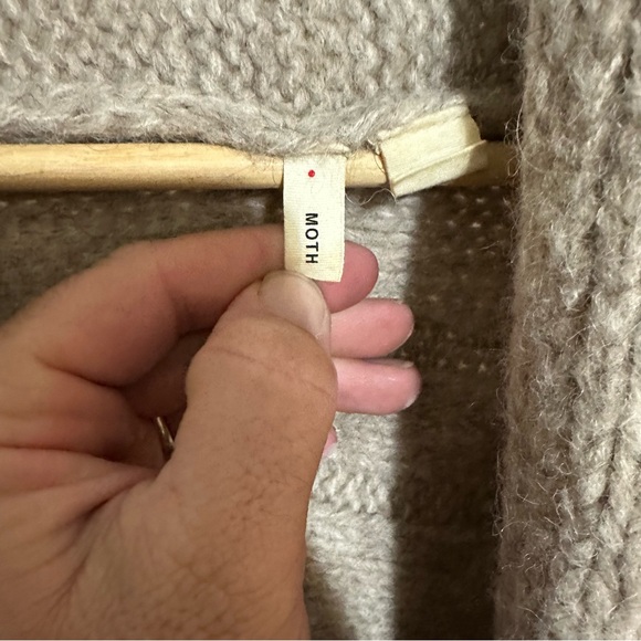 Moth by Anthropologie alpaca wool cardigan, beige color, size medium. - Picture 3 of 6